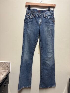 Silver jeans trina bootcut  embellished women 27 Y2K semi distressed low rise